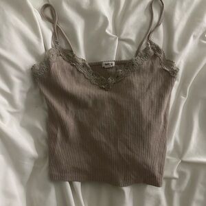 Garage lace cami/tank in tan size small like new